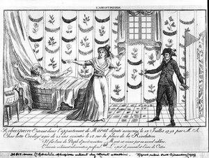 Robespierre belép Marat lakásába alkotó: French School