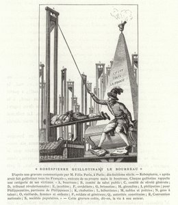 Robespierre guillotining a hóhér, francia forradalom alkotó: French School