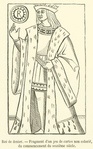 Roi de denier, Színtelen kártyapakli töredéke, a XVI. század elejéről (metszet) alkotó: French School