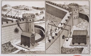 Roman Battering Rams, Denis Diderot (1713-84) Encyclopedie des Sciences et Metiers című könyvéből, megjelent 1770 körül alkotó: French School
