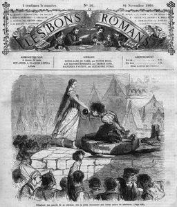 Római sorozat: Victor Hugo (1802-1885) „” Notre Dame de Paris””. Quasimodo és Esmeralda. Metszet a „Les bons romances”-ba alkotó: French School