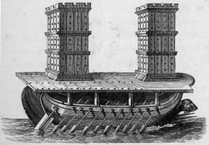 Római hajó egy tornya. Metszet a „La Marine et les colonies: kereskedelem alkotó: French School