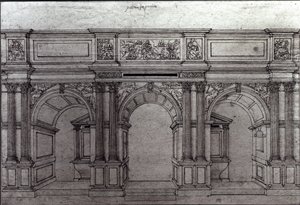 A Saint-Germain-lAuxerrois templom tetőképernyője, Pierre Lescot terve (1515-78) alkotó: French School