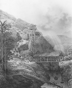 Route de Tondano, a Celebes-szigeteken, a Dumont dUrville által irányított Voyage de lAstrolabe-től alkotó: French School