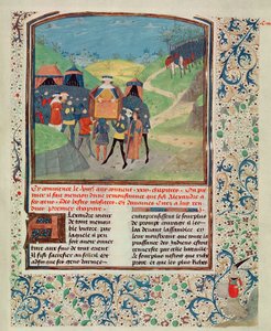 Roy 17 FI f.198 Nagy Sándor megszólítja embereit abban a reményben, hogy ráveheti őket, hogy folytassanak Indiába, Quinte Curse Ruffe des Fais du Grant Alexandre-tól, 1468 körül (vellum) alkotó: French School