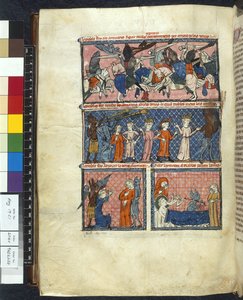 Royal 19 C. 1, f.204v Diabolic Temptations, illusztráció a "Le Breviari d