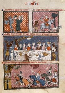 Royal 19 C. I fol.204 Diabolic temptations, Le Breviari d