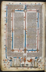 Royal MS 10 E IV, f.209v, A festő és az ördög, IX. Gergely dekrétáiból, pármai Bernard fényével ("Smithfield Decretals"), 1300-40 körül (vellum) alkotó: French School