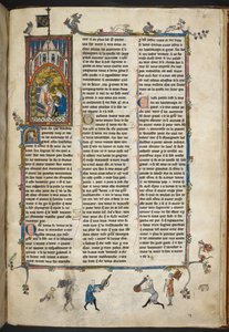 Royal Ms 14 e III f.140r II. Henrik angol írnokkal, illusztráció a "Story of the Holy Grail, The Quest of the Holy Grail, Morte Arthur" c. 1315-25-ből (vellum) alkotó: French School
