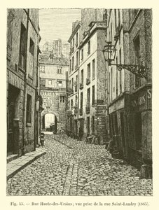 Rue Haute-des-Ursins; kilátás a rue Saint-Landry felől, 1865 alkotó: French School