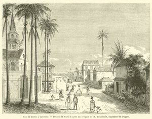 Rue de Berry a Cayenne (metszet) alkotó: French School