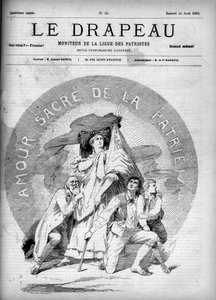 A haza szent szeretete – „A zászló – A Hazafiak Ligájának figyelője” borítója – augusztus 22. alkotó: French School