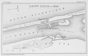 Saint-Louis 1854-ben, illusztráció a "Le Senegal..."-ból, Louis Leon Faidherbe, 1854 alkotó: French School