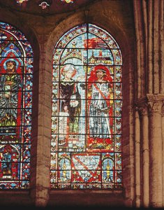Saint Denis az oriflamme-t Kelemennek, Marechal de Metznek adja alkotó: French School