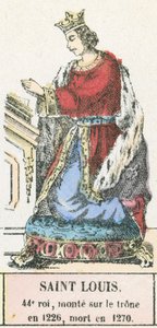 Szent Lajos 44. király 1226-ban lépett trónra, 1270-ben halt meg (színes metszet) alkotó: French School