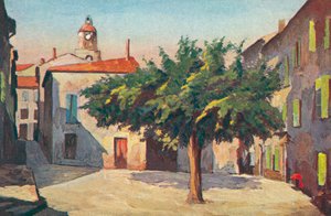 Saint Tropez: Festői sarok (színes litográfia) alkotó: French School