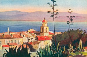 Saint Tropez: Menekülés az öbölbe (színes litográfia) alkotó: French School