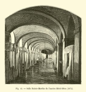 Az egykori Hotel-Dieu Sainte-Marthe szobája, 1875 alkotó: French School