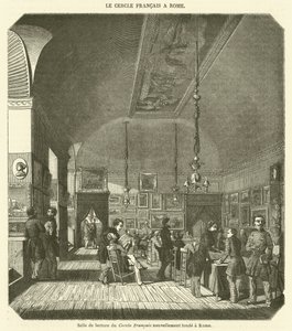 A Rómában újonnan alapított Cercle Francais olvasóterme (metszet) alkotó: French School
