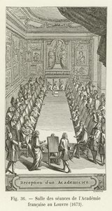A Francia Akadémia ülésterme a Louvre-ban, 1673 alkotó: French School