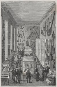 A Párizsi Nemzeti Konzervatórium Zenei Múzeum terme – Alexis Clerc „Sciences à la range de tous – fizika és népi kémia” metszete – 19. század vége – Magángyűjtemény alkotó: French School