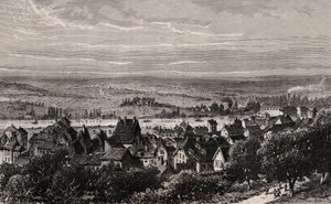 Sarreguemines - Moselle - V. A. Malt-Brown „La France illustrée: földrajz, történelem, statisztikai közigazgatás” című metszete. 1884 alkotó: French School