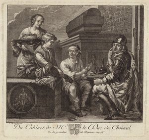 Choiseul herceg kabinetjének szatirikus ábrázolása alkotó: French School