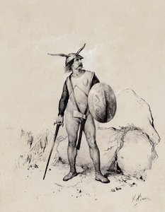 szász katona, 445 (litho) alkotó: French School