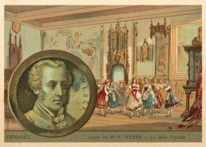 Jelenet Carl Maria von Weber Der Freischutz című operájából (chromolitho) alkotó: French School