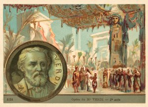 Jelenet Giuseppe Verdi Aida című operájából (chromolitho) alkotó: French School