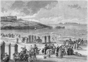 Tengeri fürdő: utolsó fürdőzők Dinard, Ille et Vilaine strandján (35) alkotó: French School