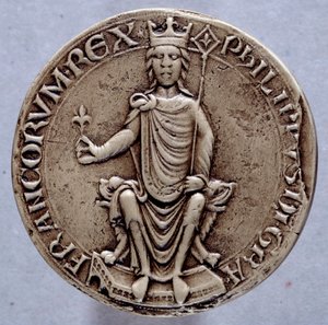 II. Fülöp király pecsétje Philippe Augustus (1165-1223) 13. századi Párizsban, Archives Nationales alkotó: French School