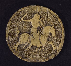Anjou I. Lajos (1339-84) szicíliai király pecsétje, 1383 alkotó: French School