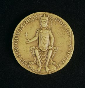 II. Fülöp Auguste (1165-1223) pecsétje 1198 (viasz) alkotó: French School