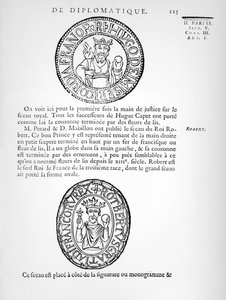 Hugues Capet (kb. 941-996) és II. Róbert (kb. 970-1031), a Jámbor pecsétjei alkotó: French School