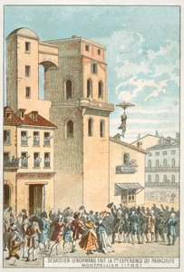 Sebastien Lenormand az első ejtőernyős ereszkedésben, Montpellier-ben alkotó: French School