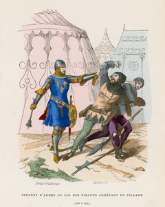 Fegyverőrmester, aki letartóztat egy fosztogatót, 1290-1330 alkotó: French School