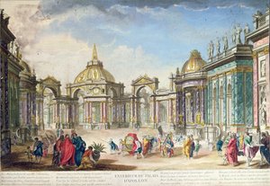 Az Apollos-palota külsejének díszletterve, Párizsban, 1748 alkotó: French School