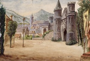 Gioacchino Rossini (1792-1868) Tell Vilmos című operájának III. felvonásának díszlete 1829. augusztus 3-án a párizsi operában (papíron wc) alkotó: French School