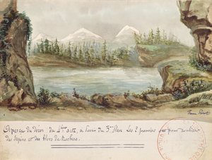 Gioacchino Rossini (1792-1868) Tell Vilmos című operájának IV. felvonásának díszlete 1829. augusztus 3-án a Párizsi Operában (papíron wc) alkotó: French School