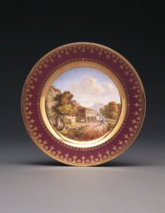 Sevres topográfiai lemez lila háttér alkotó: French School