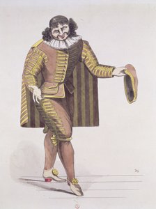 Sganarelle in LEcole des Maris, Moliere, premierje 1661. június 24-én a párizsi Palais-Royal Színházban (toll, tinta és WC papíron) alkotó: French School