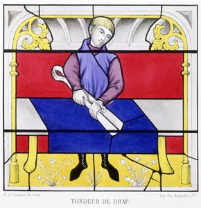 Lapkészítő. Egy középkori ólomüveg fakszimile a „Histoire de la peinture sur verre”-ben, Ferdinand de Lasteyrie alkotó: French School