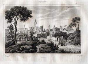 Siena - Siena - Toscana - Toszkána - Metszet a „festői Olaszországból”, M. de Norvins, Ch. Nodier 1834-1836. alkotó: French School