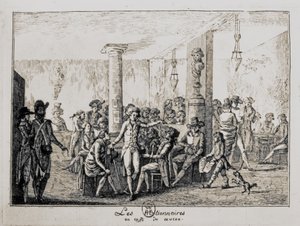 Sieyes és a Les Nationnaires a párizsi Café du Caveau-ban, 1789. augusztus (metszet) alkotó: French School