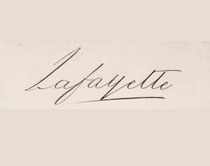 Marie-Joseph-Paul-Yves-Roch-Gilbert du Motier, Marquis de Lafayette aláírása alkotó: French School