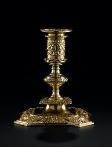Ezüst aranyozott gyertyatartó levehető fúvókával, a Lennoxlove WC-szerviztől, tulajdonosa Frances Teresa Stewart, Richmond és Lennox hercegné: francia, Párizs, Pierre Masse, 1661-1662 alkotó: French School