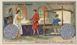 Reims ezüsttagadója V. Lajos uralkodása óta, 986 (chromolitho) alkotó: French School