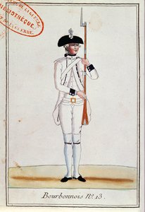 A Bourbonnois ezred katonája, 1780 körül alkotó: French School