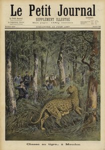 Szökött tigrisre vadászó katonák, Meudon, Franciaország, 1897